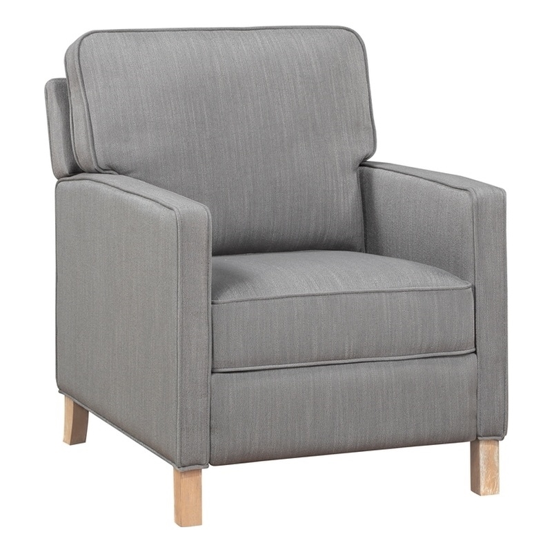 Lexicon Hampstead Fabric Push Back Reclining Chair in Gray