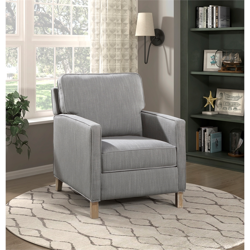 Lexicon Hampstead Fabric Push Back Reclining Chair in Gray