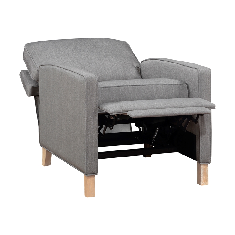 Lexicon Hampstead Fabric Push Back Reclining Chair in Gray