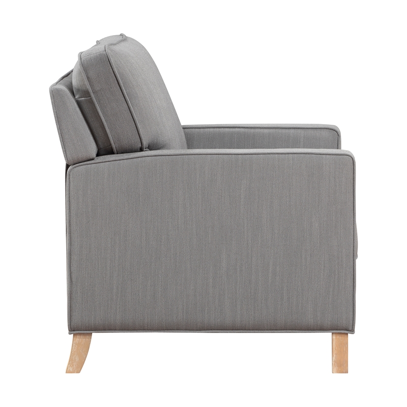 Lexicon Hampstead Fabric Push Back Reclining Chair in Gray