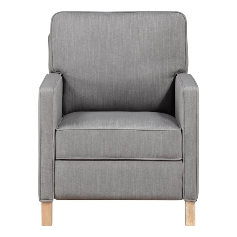 Lexicon Hampstead Fabric Push Back Reclining Chair in Gray