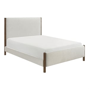 Lexicon Julian Chenille Full Platform Bed in Beige