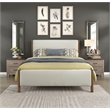 Lexicon Julian Chenille Full Platform Bed in Beige