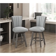 Lexicon Corvallis Velvet Swivel Counter Height Chair in Gray