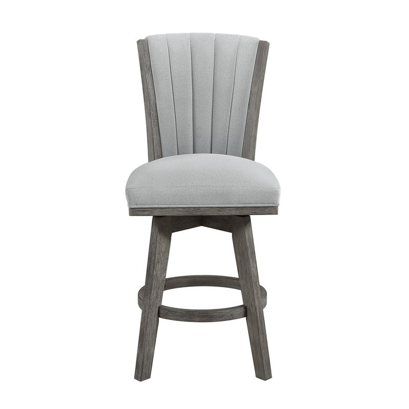 Lexicon Corvallis Velvet Swivel Counter Height Chair in Gray