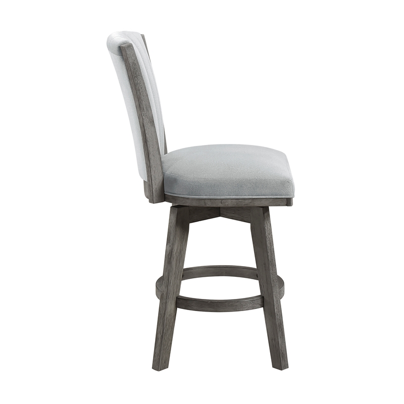 Lexicon Corvallis Velvet Swivel Counter Height Chair in Gray