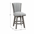 Lexicon Corvallis Velvet Swivel Counter Height Chair in Gray