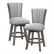 Lexicon Corvallis Velvet Swivel Counter Height Chair in Gray