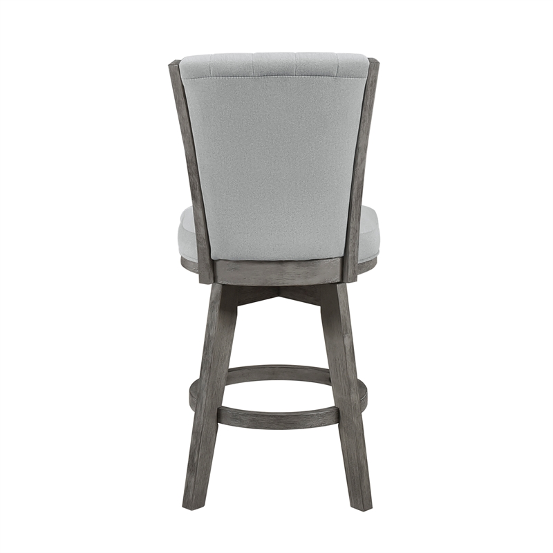 Lexicon Corvallis Velvet Swivel Counter Height Chair in Gray