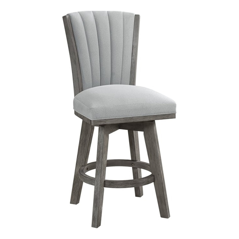 Lexicon Corvallis Velvet Swivel Counter Height Chair in Gray