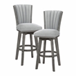 Lexicon Corvallis Velvet Swivel Pub Height Chair in Gray