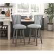 Lexicon Corvallis Velvet Swivel Pub Height Chair in Gray