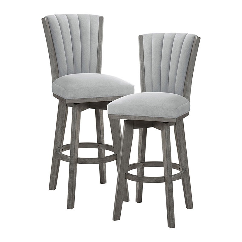 Lexicon Corvallis Velvet Swivel Pub Height Chair in Gray