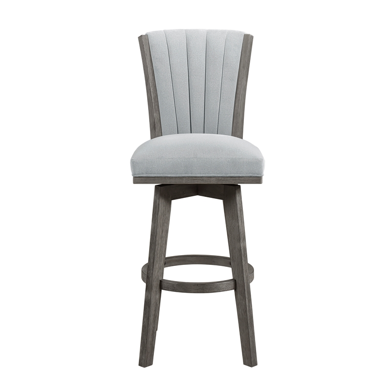 Lexicon Corvallis Velvet Swivel Pub Height Chair in Gray
