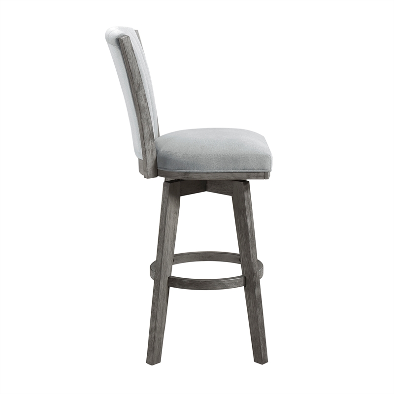 Lexicon Corvallis Velvet Swivel Pub Height Chair in Gray