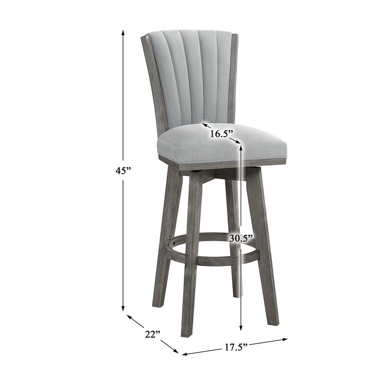 Lexicon Corvallis Velvet Swivel Pub Height Chair in Gray