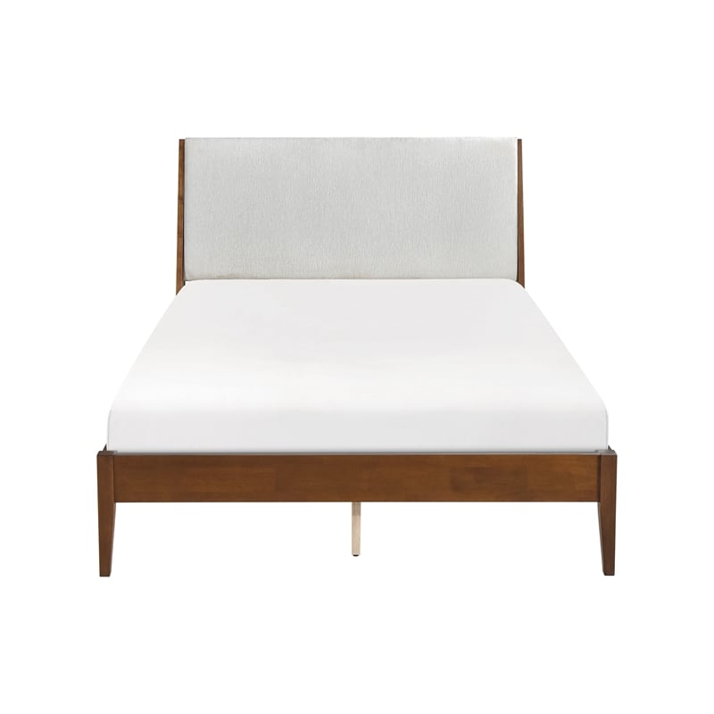 Lexicon Jasper Chenille Full Platform Bed in Light gray