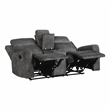 Lexicon Yates Microfiber Double Reclining Love Seat in Brownish Gray