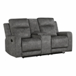 Lexicon Yates Microfiber Double Reclining Love Seat in Brownish Gray