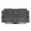Lexicon Yates Microfiber Double Reclining Love Seat in Brownish Gray