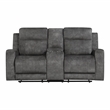 Lexicon Yates Microfiber Double Reclining Love Seat in Brownish Gray