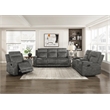 Lexicon Yates Microfiber Double Reclining Love Seat in Brownish Gray