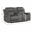 Lexicon Yates Microfiber Double Reclining Love Seat in Brownish Gray