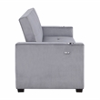 Lexicon Grady Velvet Convertible Sofa with Hidden Storage and Cup Holders