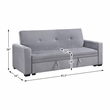 Lexicon Grady Velvet Convertible Sofa with Hidden Storage and Cup Holders