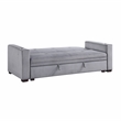 Lexicon Grady Velvet Convertible Sofa with Hidden Storage and Cup Holders