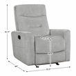 Lexicon Lyndon Chenille Glider Reclining Chair in Gray