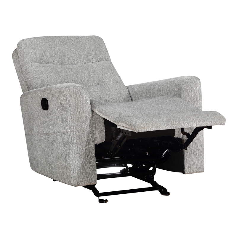 Lexicon Lyndon Chenille Glider Reclining Chair in Gray