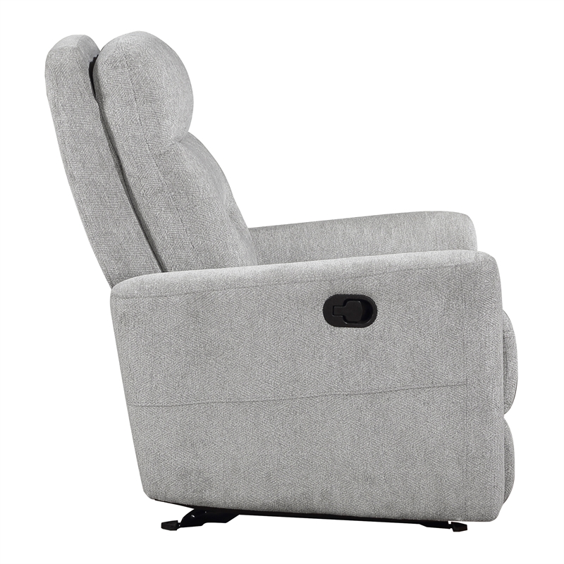Lexicon Lyndon Chenille Glider Reclining Chair in Gray