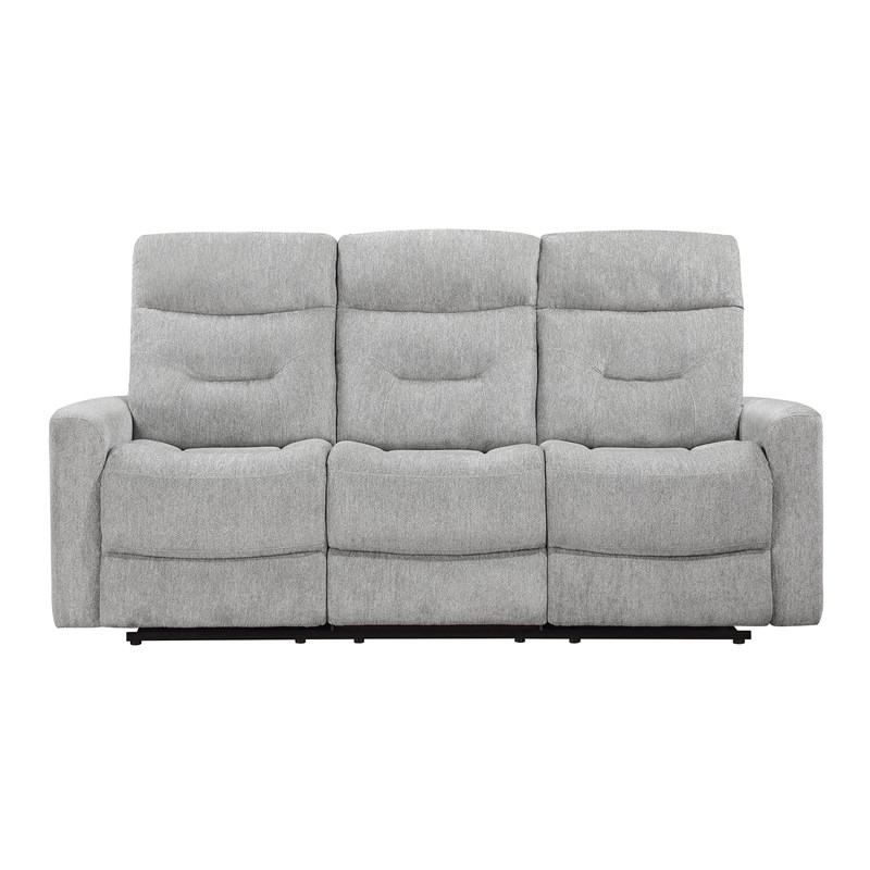 Lexicon Lyndon Chenille Double Reclining Sofa in Gray