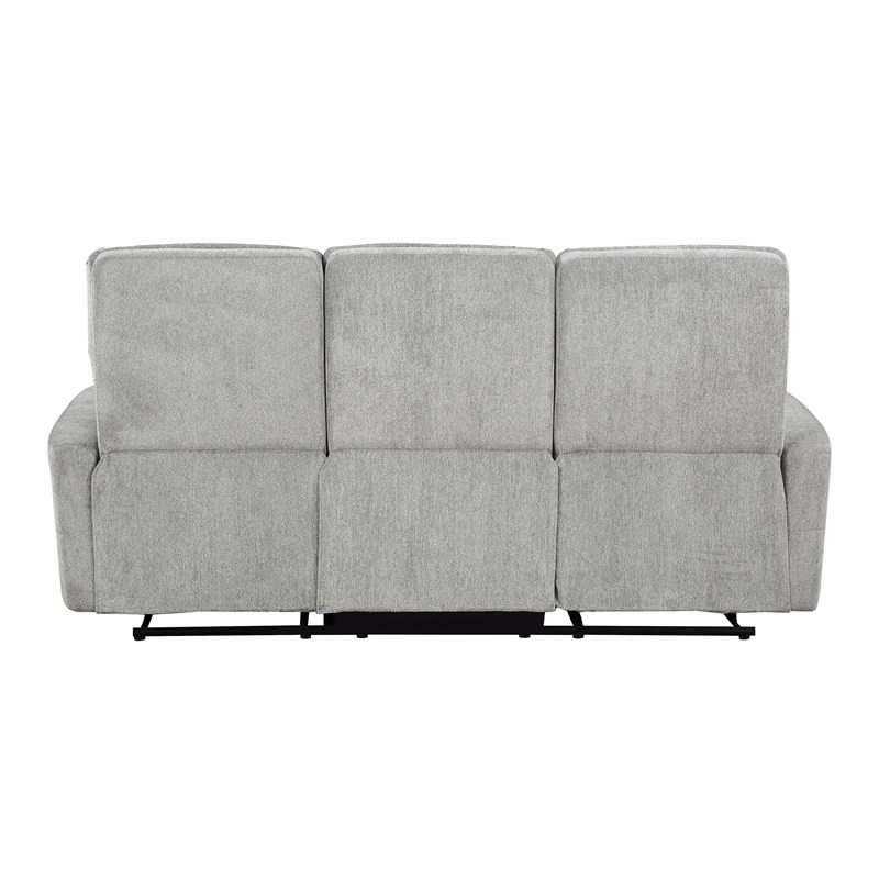 Lexicon Lyndon Chenille Double Reclining Sofa in Gray