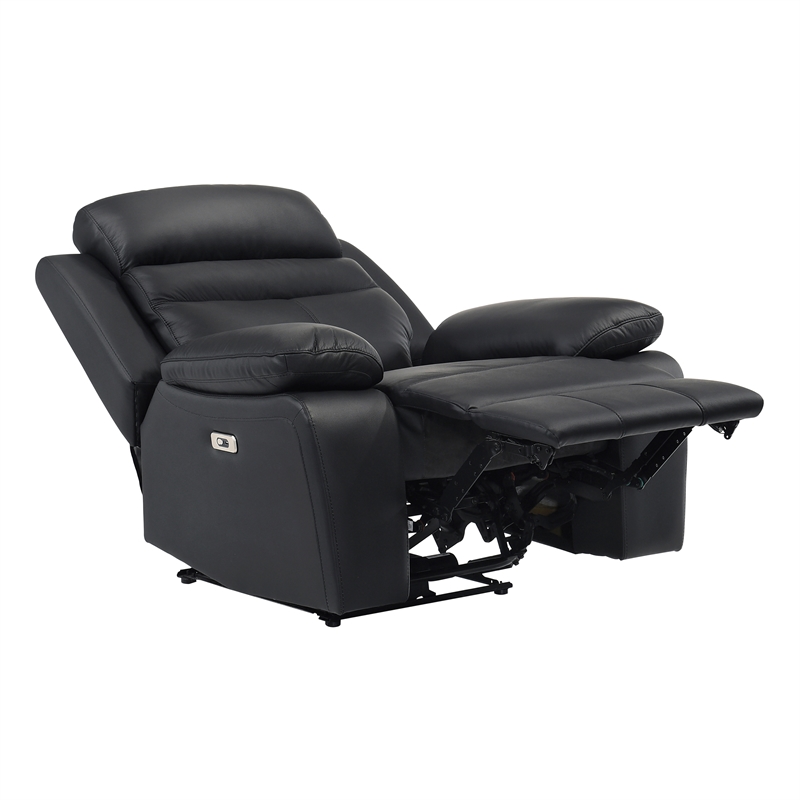 Lexicon Hancock Leather Power Reclining Chair in Black