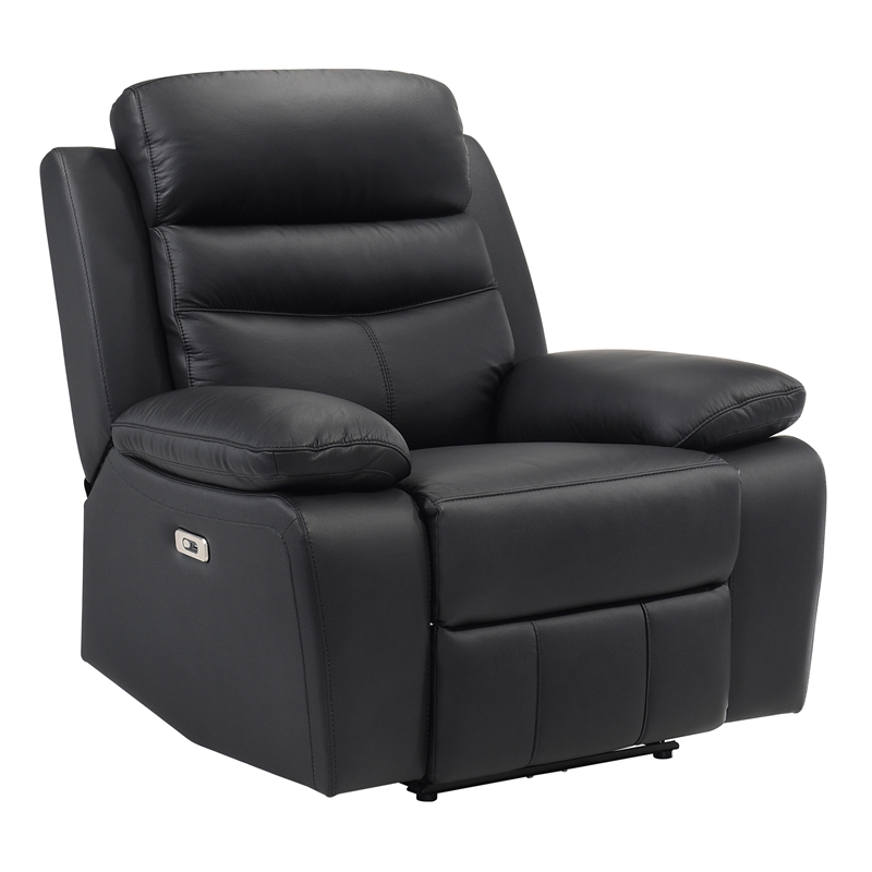 Lexicon Hancock Leather Power Reclining Chair in Black