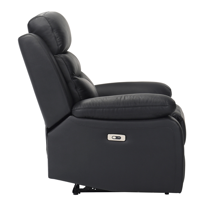 Lexicon Hancock Leather Power Reclining Chair in Black