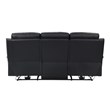 Lexicon Hancock Leather Power Double Reclining Sofa in Black