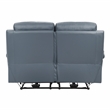 Lexicon Hancock Leather Power Double Reclining Love Seat in Blue