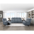 Lexicon Hancock Leather Power Double Reclining Sofa in Blue