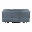 Lexicon Hancock Leather Power Double Reclining Sofa in Blue