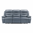 Lexicon Hancock Leather Power Double Reclining Sofa in Blue