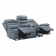 Lexicon Hancock Leather Power Double Reclining Sofa in Blue
