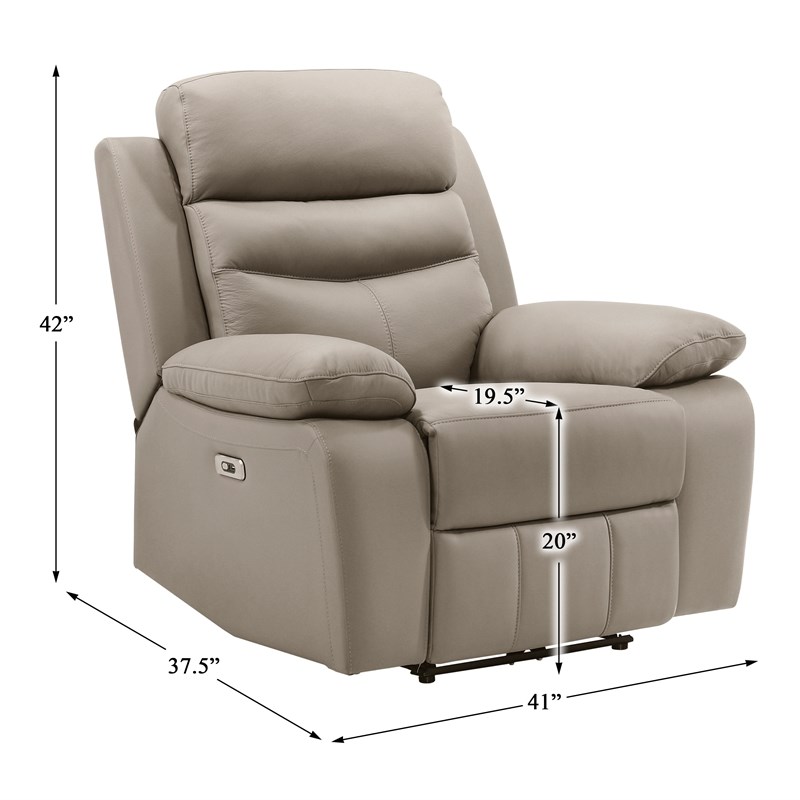 Lexicon Hancock Leather Power Reclining Chair in Latte