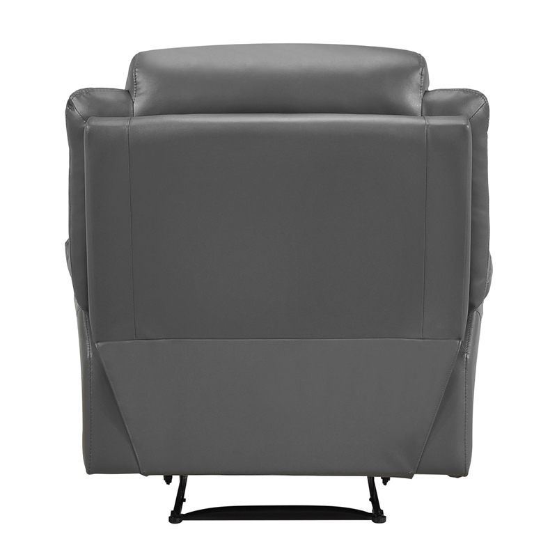 Lexicon Laconia Leather Reclining Chair in Dark gray
