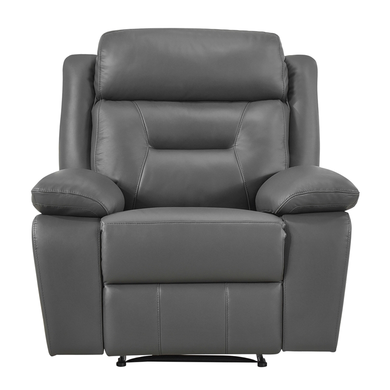 Lexicon Laconia Leather Reclining Chair in Dark gray