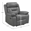 Lexicon Laconia Leather Reclining Chair in Dark gray