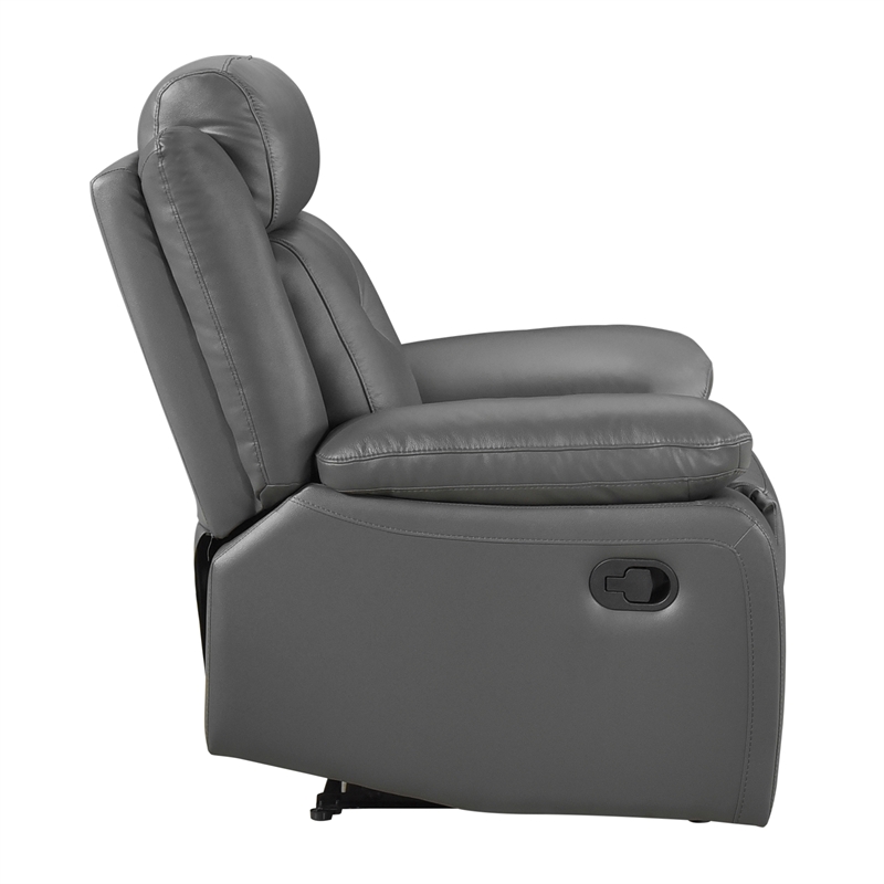 Lexicon Laconia Leather Reclining Chair in Dark gray