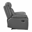 Lexicon Laconia Leather Reclining Chair in Dark gray